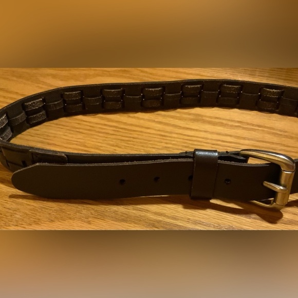 Unisex Dark Brown Leather Thick Braid Belt; Size M/L (Approx. 38” Total Length) - Picture 4 of 9